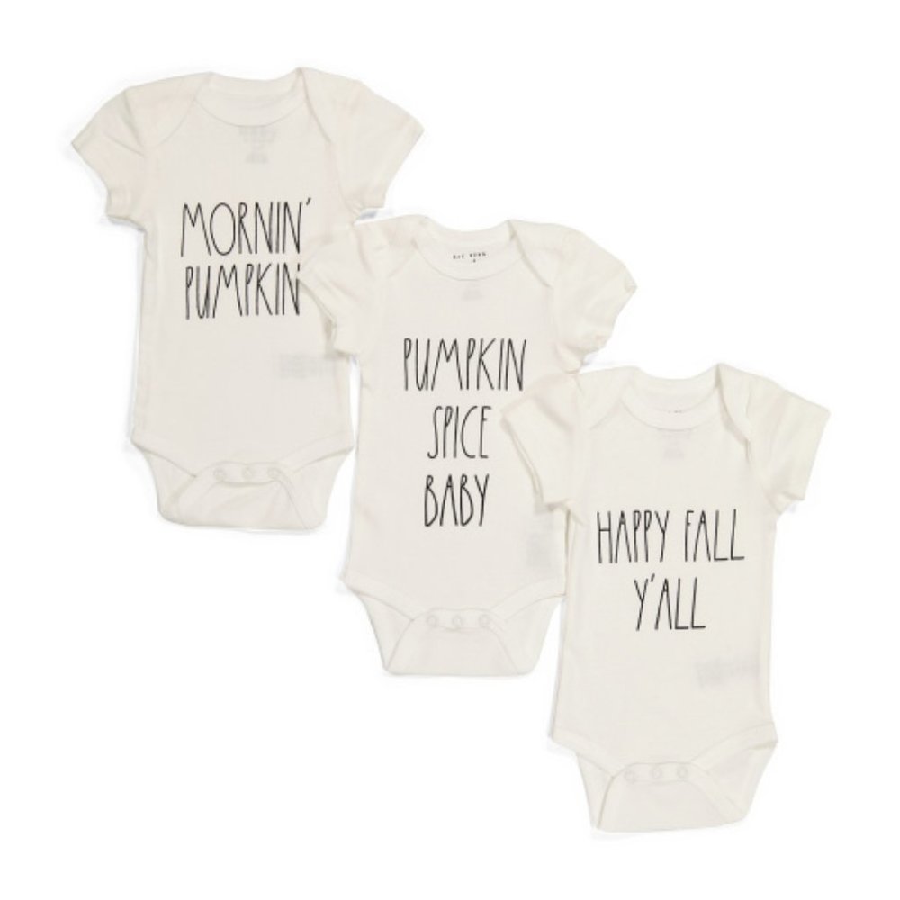 3pk Fall Bodysuits Set NWT